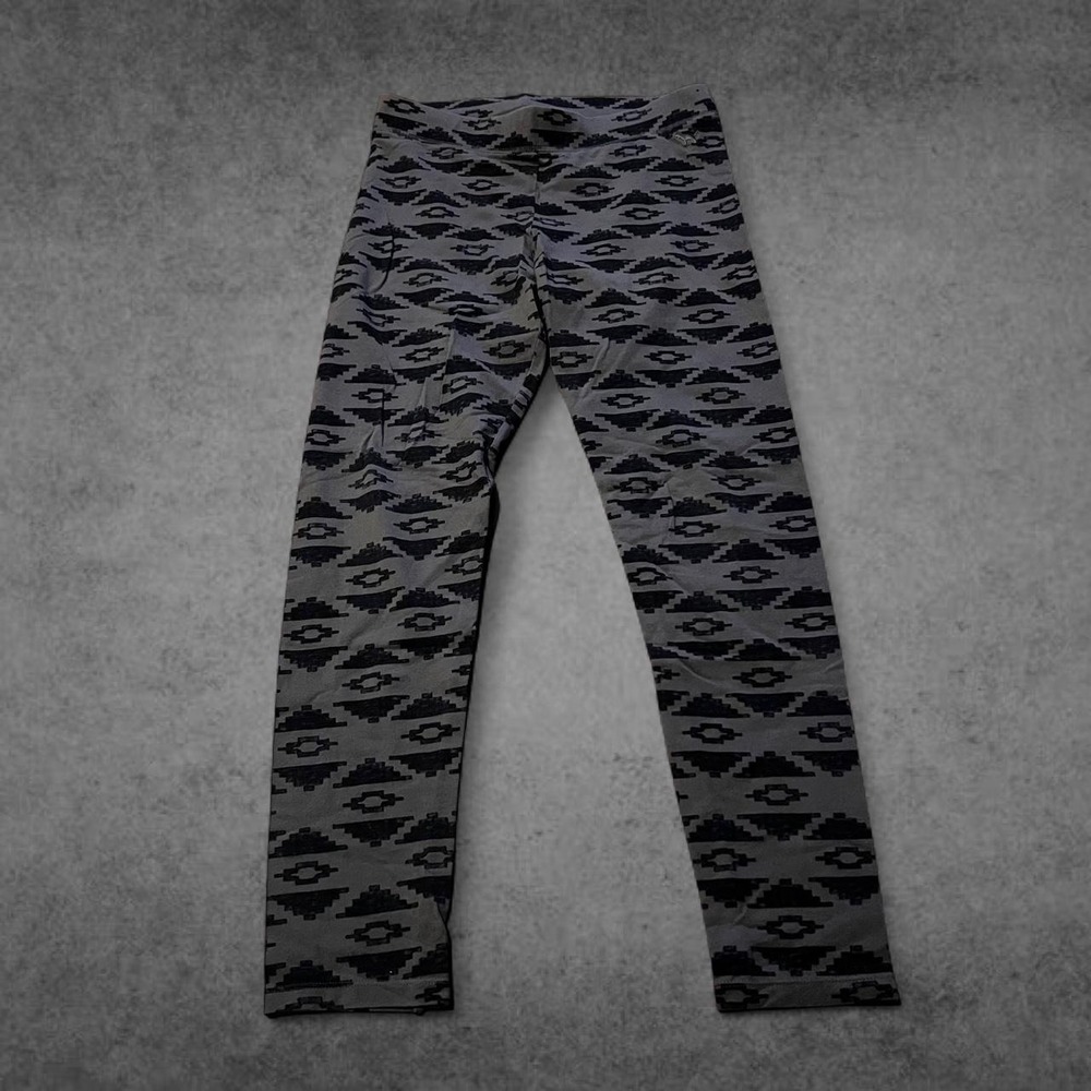 Victorias Secret PINK Aztec Yoga Leggings Dog Logo Grey Black Medium 2013